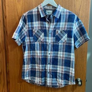 Men’s Flag & Anthem Plaid Shirt - Size Large